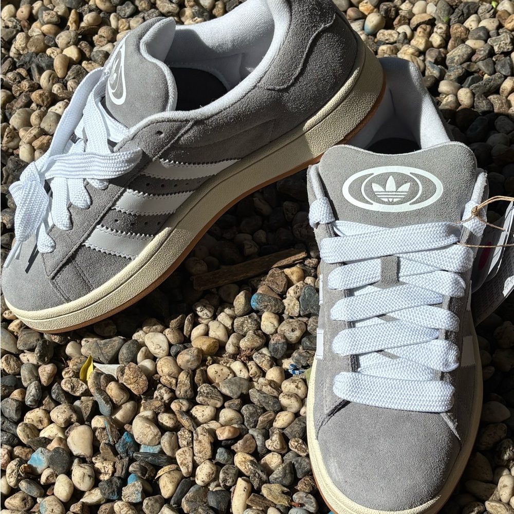 Adidas Gray and White Sneakers Casual Athletic Style